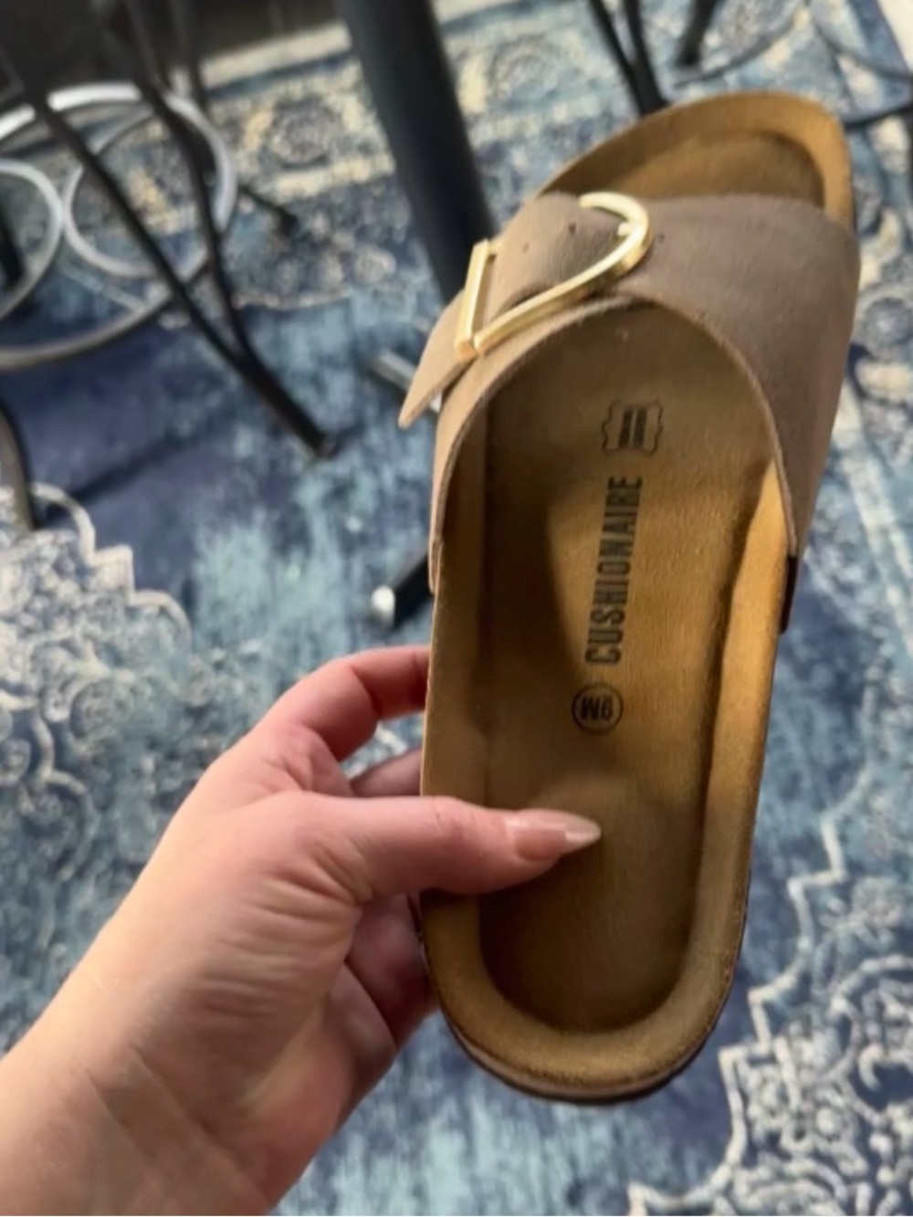 NWT! 🔥Women's Brown “Mushroom” Suede Slide Sandal with Buckle Size 9
